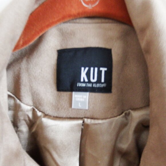 Kut From The Kloth Tan Faux Suede Moto Jacket L - Picture 6 of 6